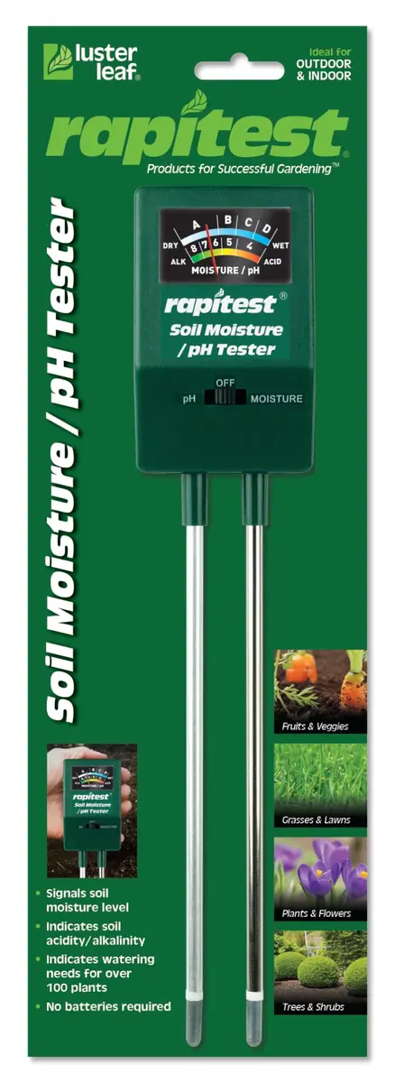 Luster Leaf Soil pH/Moisture Tester Black | Soil Acidity & Moisture Check - main product image