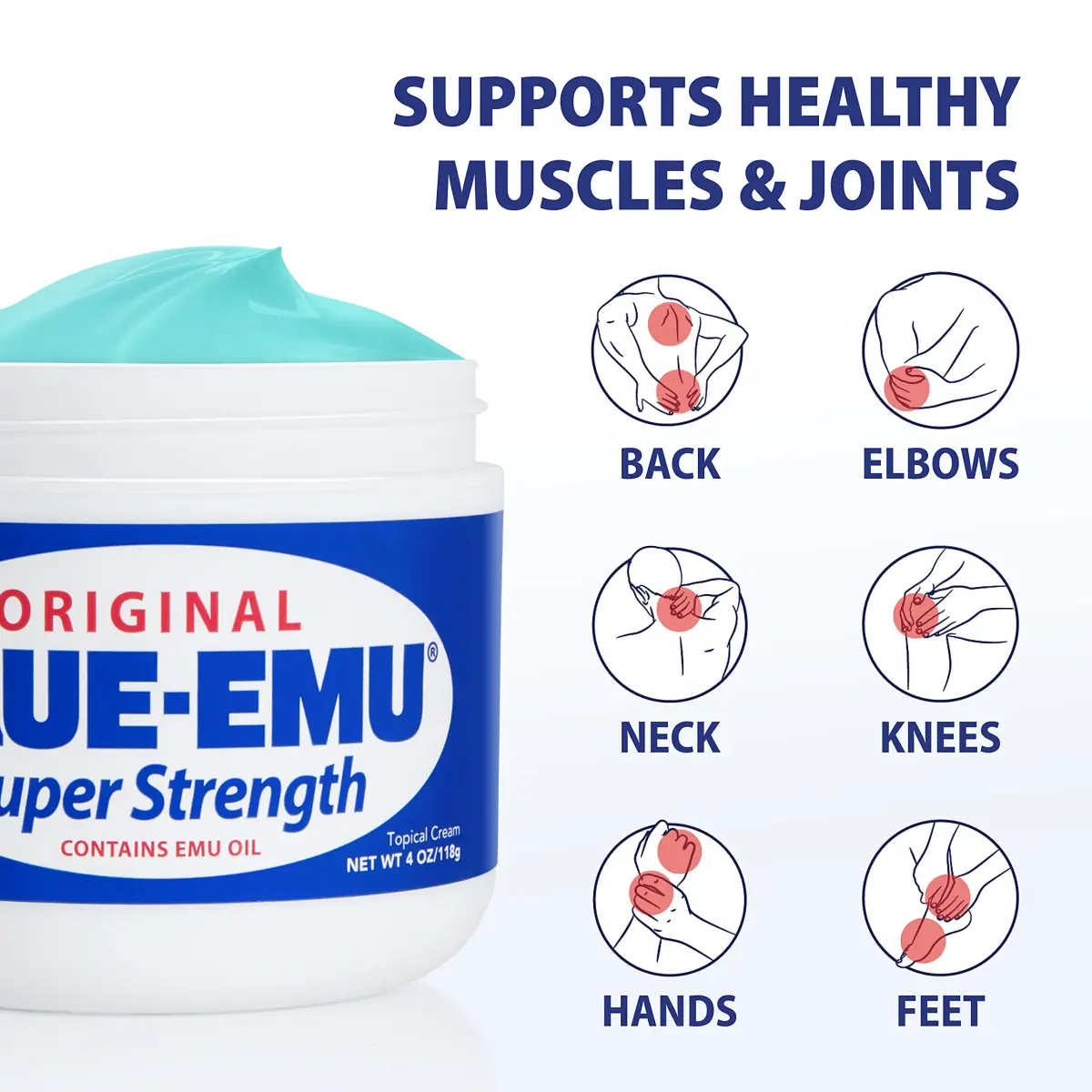 Blue-EMU Original Super Strength Cream 118ml (4 oz) | Daily Muscle & Joint Support - view 2