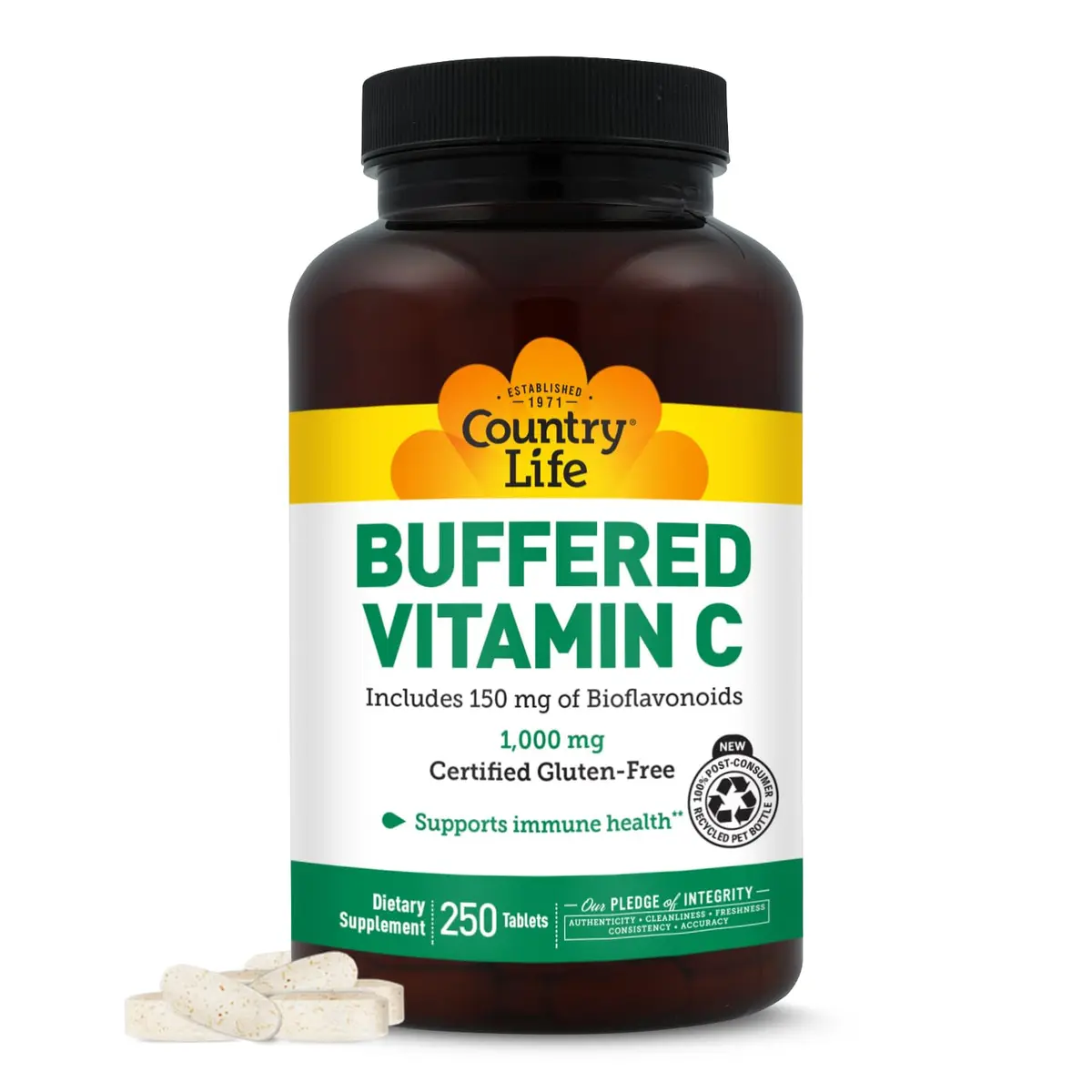 Country Life Buffered Vitamin C 1000 mg | Supports Immunity & Antioxidants (70-120 chars) - main product image