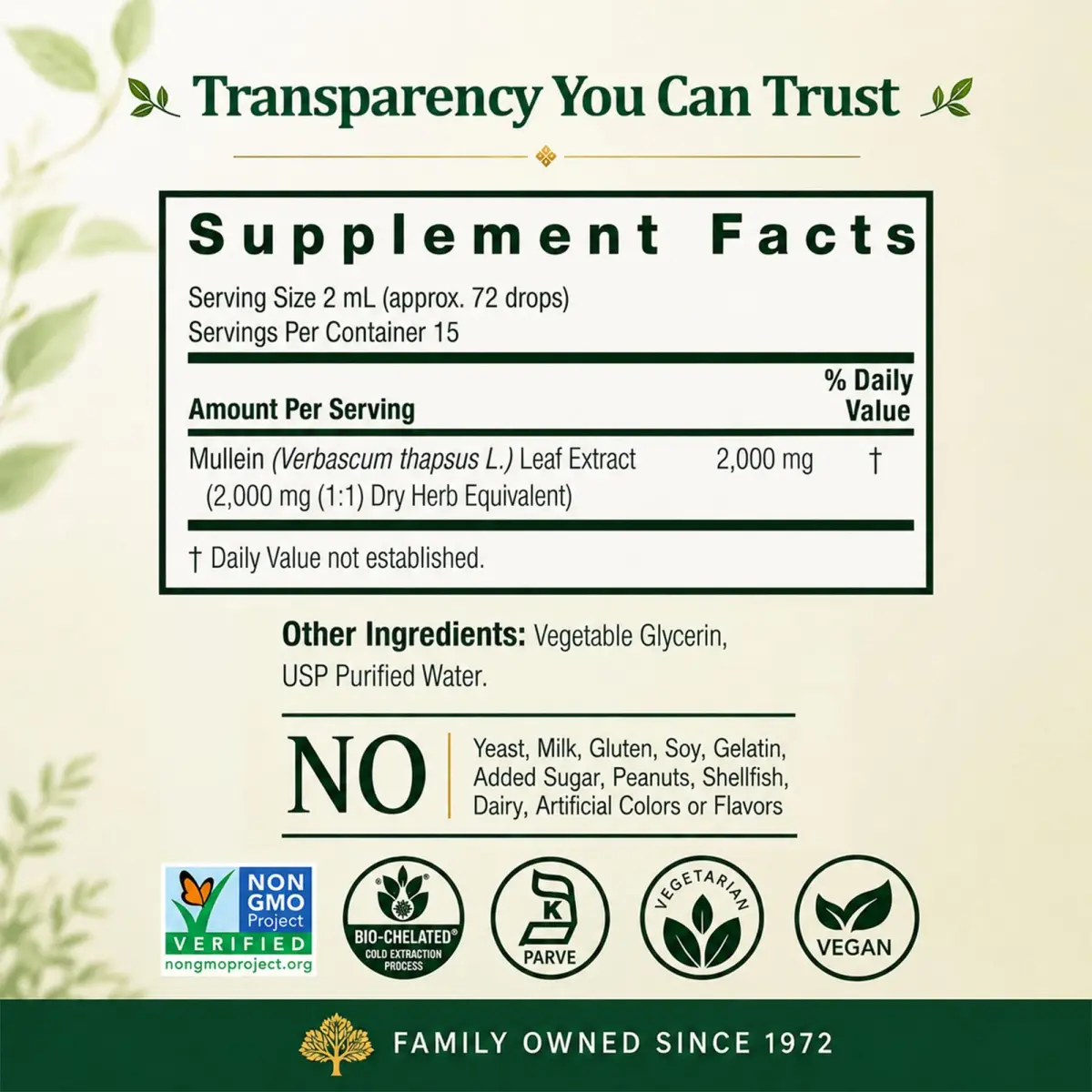 Nature's Answer Mullein Leaf Herbal Supplement 1 fl oz (29.57 ml) | Supports Respiratory Health - view 5