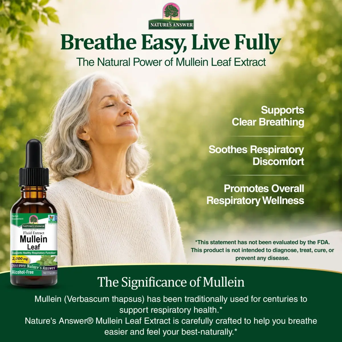 Nature's Answer Mullein Leaf Herbal Supplement 1 fl oz (29.57 ml) | Supports Respiratory Health - view 6