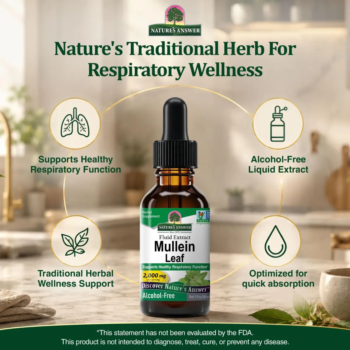 Nature's Answer Mullein Leaf Herbal Supplement 1 fl oz (29.57 ml) | Supports Respiratory Health - view 7
