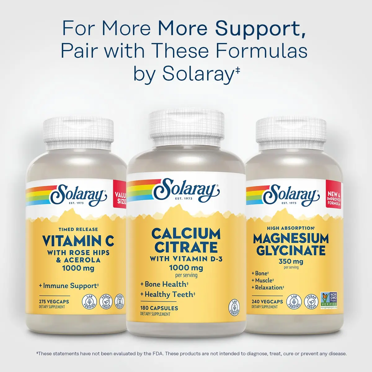 SOLARAY Calcium Citrate with Vitamin D3 1000 mg | Supports Bones & Teeth, Cardiovascular & Nerve Health - view 6