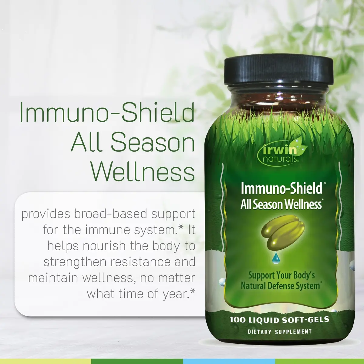 Irwin Naturals Immuno-Shield All Season Wellness 100 Softgels | Year-Round Immune Support with Botanicals & Nutrients - view 5