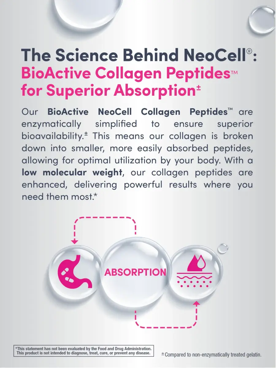NeoCell Super Collagen with Vitamin C Tablets 120 Count (Pack of 1) | Grass Fed Collagen Peptides for Hair, Skin, Nails & Joints - view 6