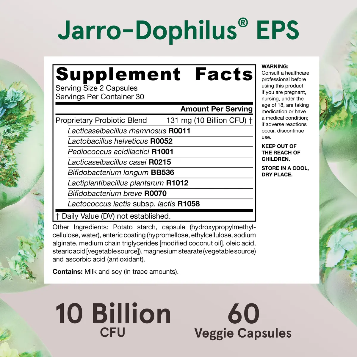 Jarrow Jarro Dophilus Probiotics - Probiotic Supplement, Gut Health, 60 Ct | 10 Billion CFU, Vegetarian, Gluten-Free - view 6