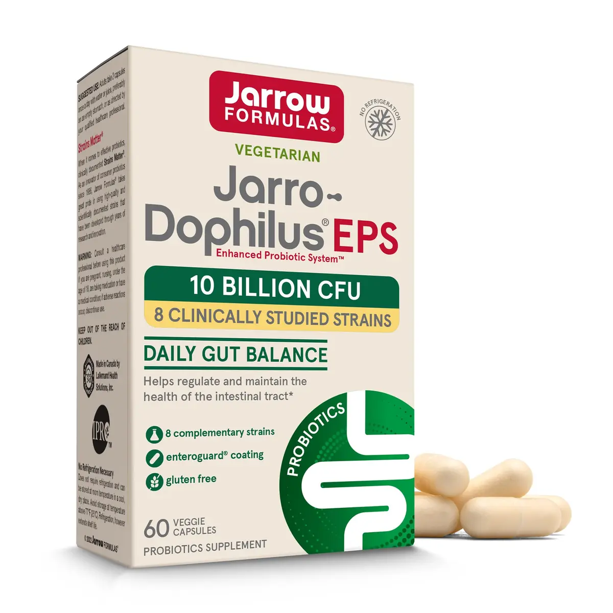 Jarrow Jarro Dophilus Probiotics - Probiotic Supplement, Gut Health, 60 Ct | 10 Billion CFU, Vegetarian, Gluten-Free - main product image