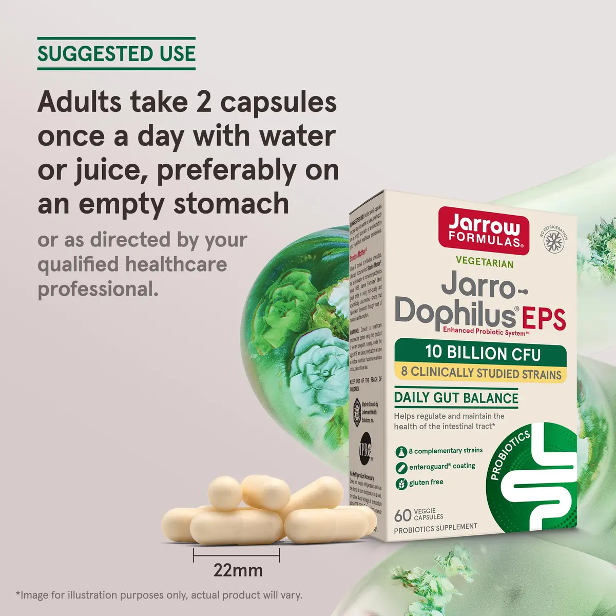 Jarrow Jarro Dophilus Probiotics - Probiotic Supplement, Gut Health, 60 Ct | 10 Billion CFU, Vegetarian, Gluten-Free - view 7