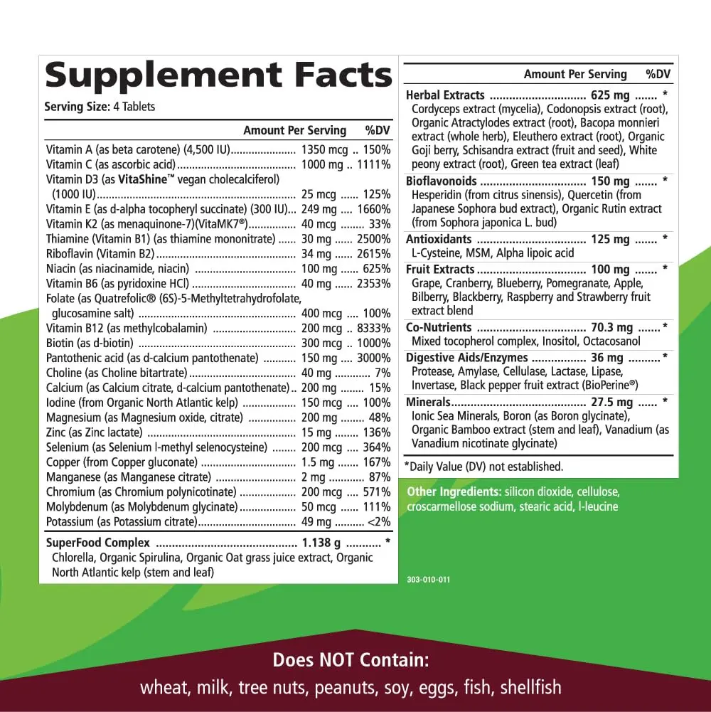 PURE ESSENCE LABS LifeEssence Multivitamin for Women and Men - 120 Tablets | Complete Cellular Support - view 5
