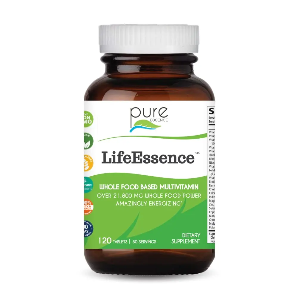 PURE ESSENCE LABS LifeEssence Multivitamin for Women and Men - 120 Tablets | Complete Cellular Support - main product image