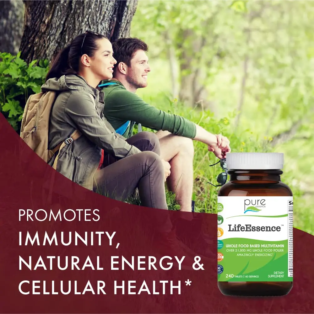 PURE ESSENCE LABS LifeEssence Multivitamin for Women and Men - 120 Tablets | Complete Cellular Support - view 3
