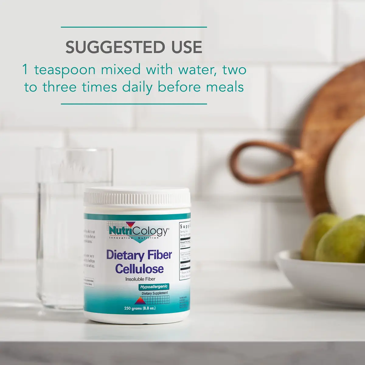 Allergy Research Group Dietary Fiber Cellulose Powder 250 g | Insoluble, Non-Fermentable for Digestion Support - view 7