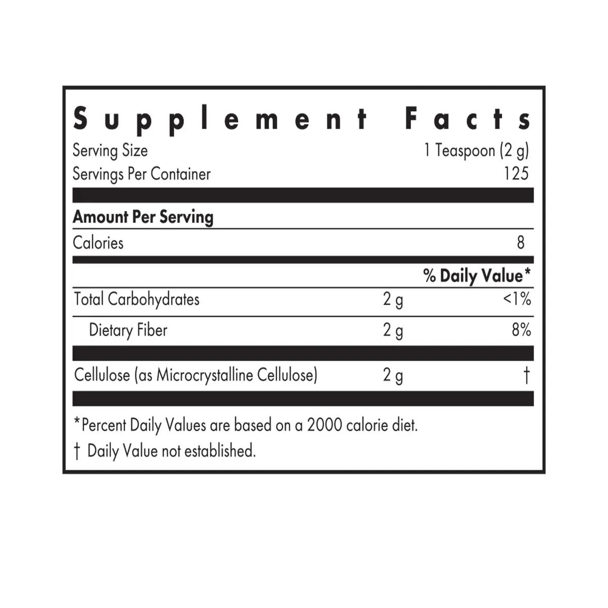 Allergy Research Group Dietary Fiber Cellulose Powder 250 g | Insoluble, Non-Fermentable for Digestion Support - view 2