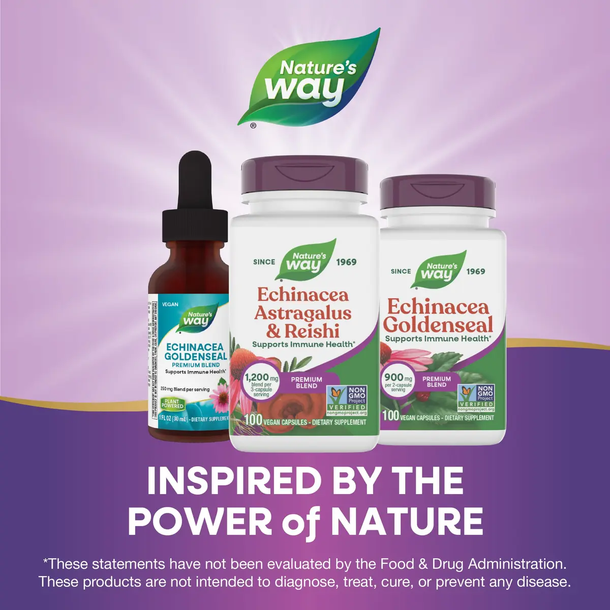 Nature's Way Echinacea, Astragalus & Reishi Immune Blend, 100 Capsules | Supports Immune Health & Wellness - view 7