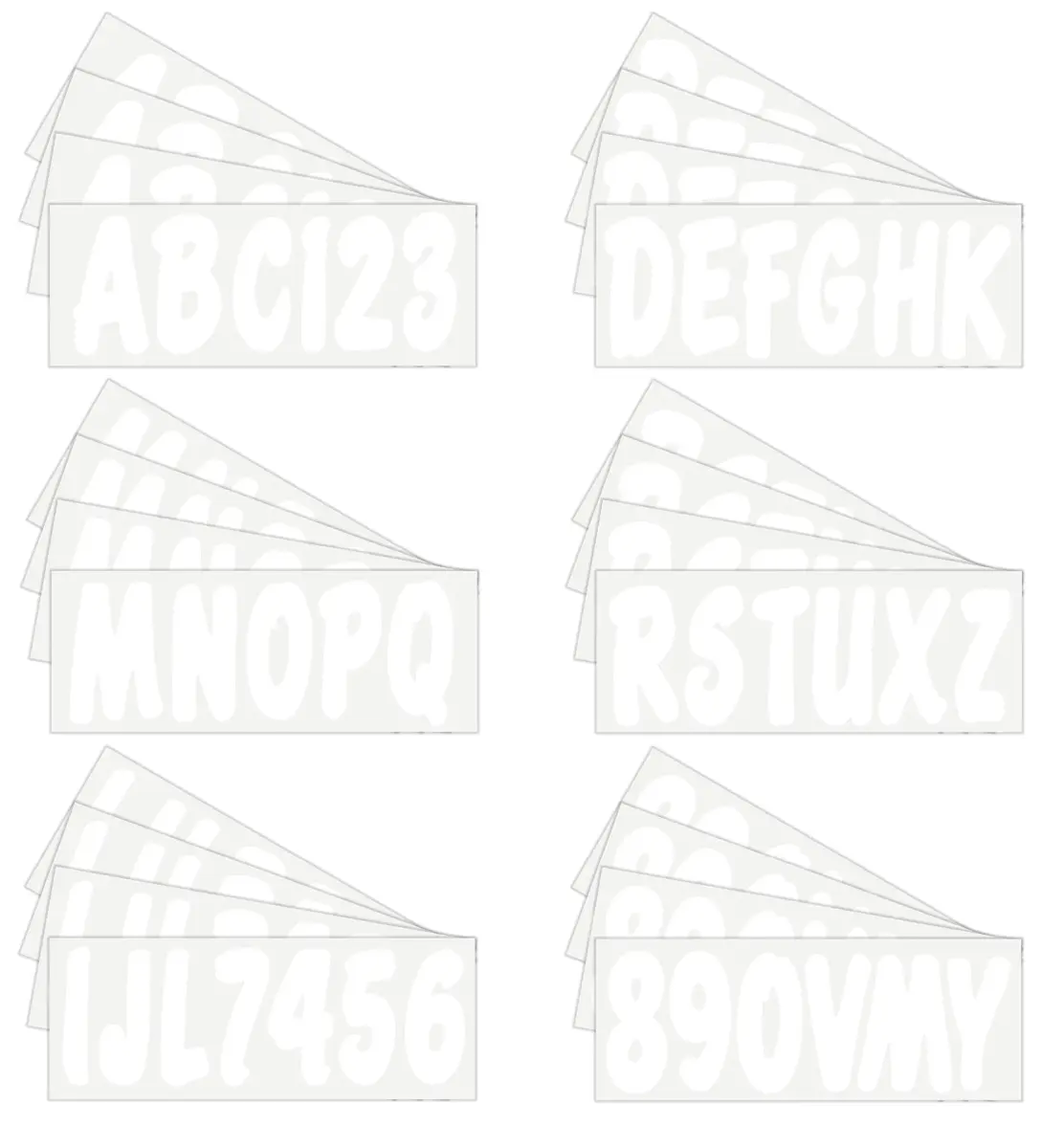 Hardline Products Series 200 Boat Registration Numbers Kit 3 Inch Solid White Marine Vinyl Lettering & Decals | UV & Fuel Resistant - view 2