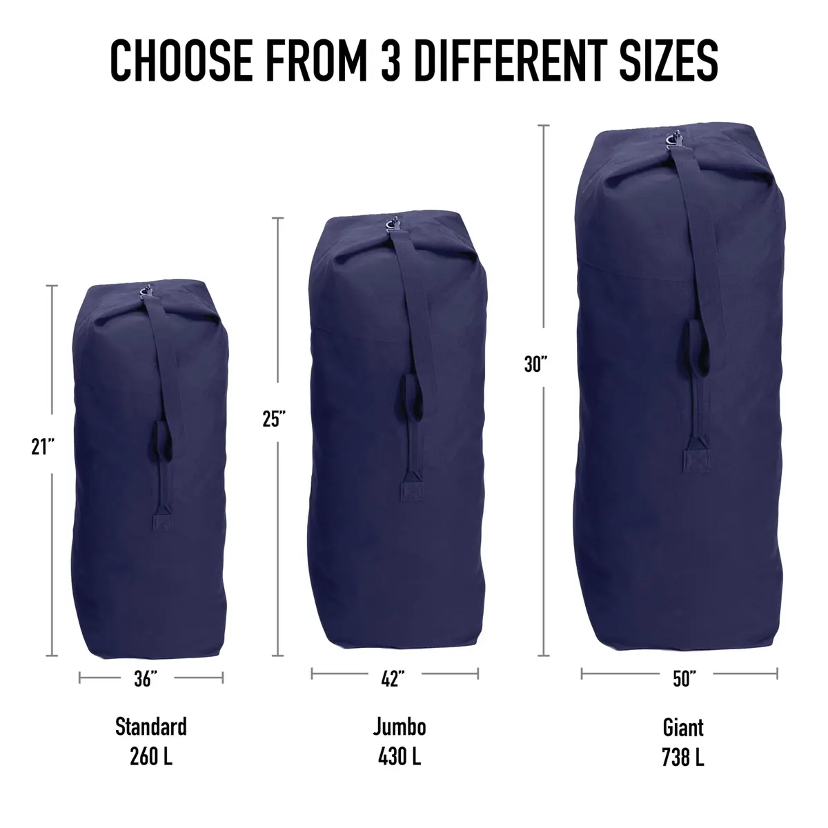 Rothco Heavyweight Canvas Duffle Bag 25" X 42" | Extra Large Top-Load Capacity, Durable & Water-Resistant - view 2