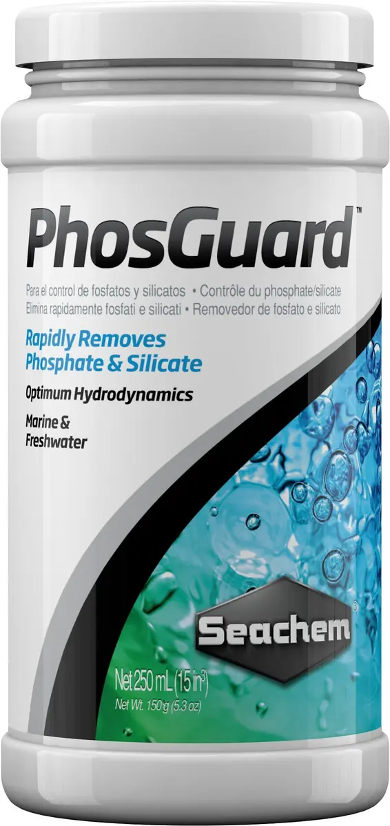 Seachem PhosGuard Phosphate and Silicate Remover 250 mL (8.45 Fl Oz) | For Marine and Freshwater Aquariums - main product image