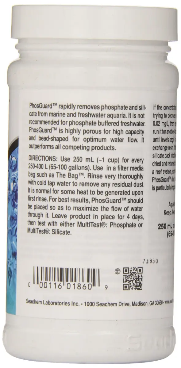 Seachem PhosGuard Phosphate and Silicate Remover 250 mL (8.45 Fl Oz) | For Marine and Freshwater Aquariums - view 2