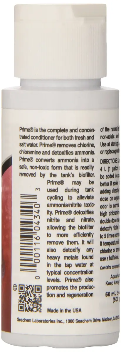Seachem Prime Freshwater and Saltwater Conditioner 50ml (1.7 Fl Oz) | Removes Chlorine & Detoxifies Ammonia - view 2