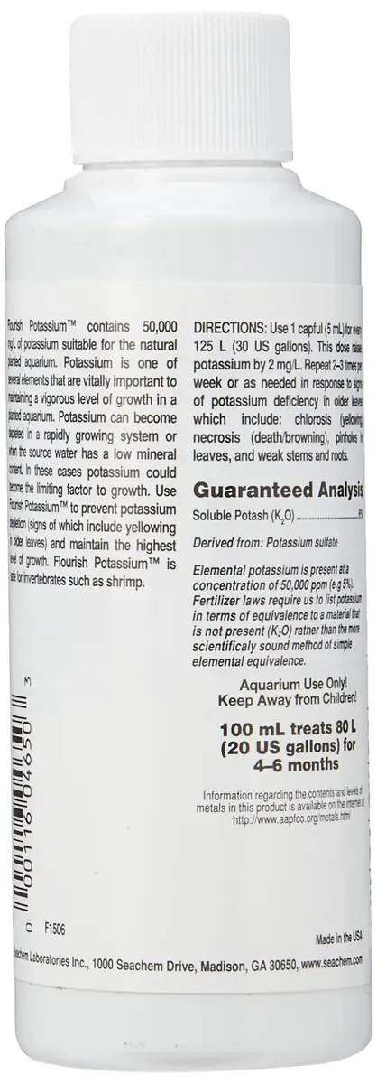 Seachem Flourish Potassium 100mL | Aquarium Plant Nutrient for Healthy Growth - view 3