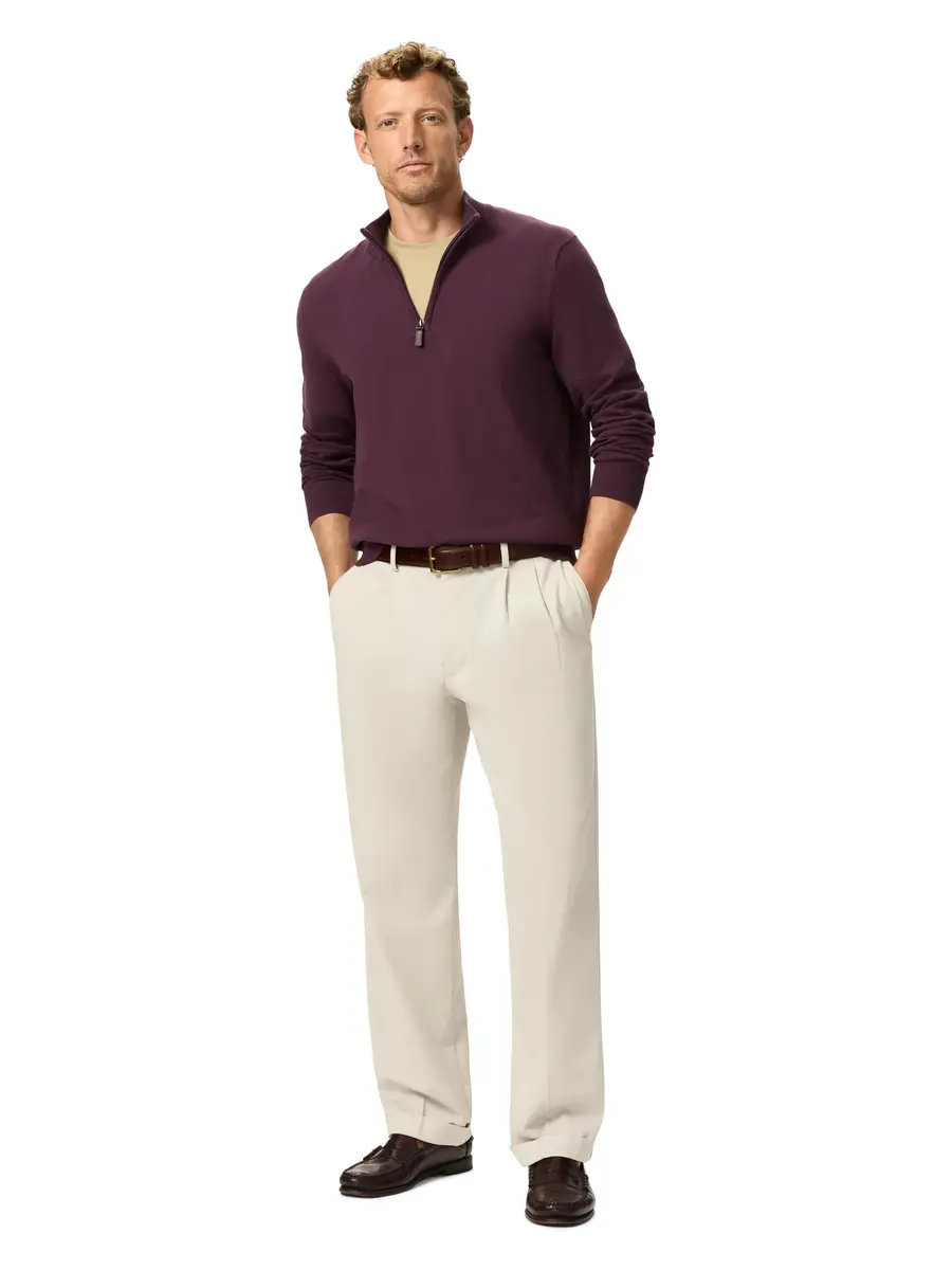 Dockers Men's Relaxed Fit Comfort Khaki Pants - Pleated, Porcelain Khaki, 36W x 30L | Wrinkle-Resistant, Stretch Comfort - view 2