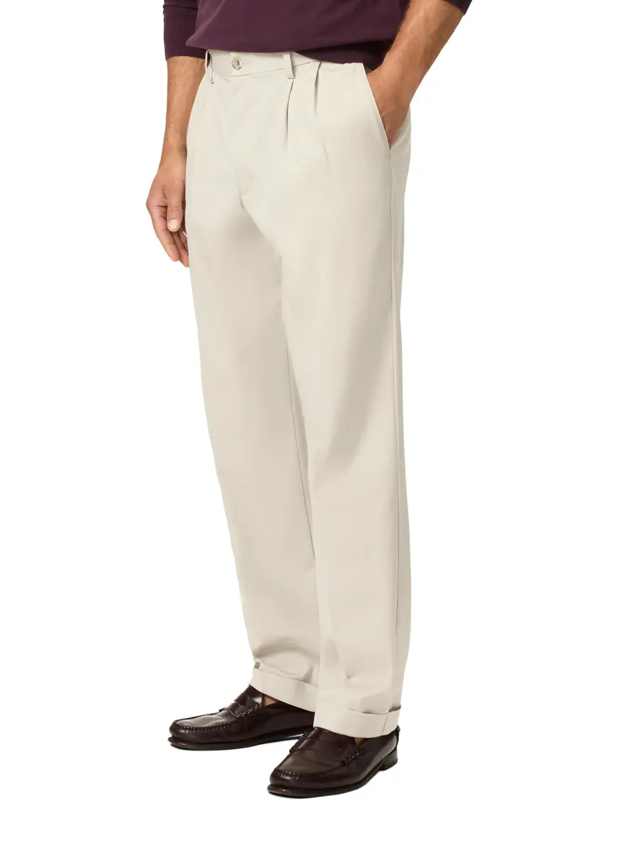 Dockers Men's Relaxed Fit Comfort Khaki Pants - Pleated, Porcelain Khaki, 36W x 30L | Wrinkle-Resistant, Stretch Comfort - view 3