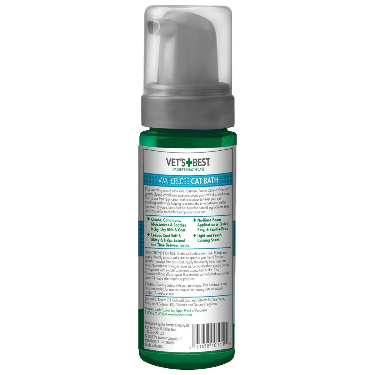 Vet's Best Waterless Cat Bath Dry Shampoo 4 oz | No-Rinse Formula for Sensitive Skin - view 2