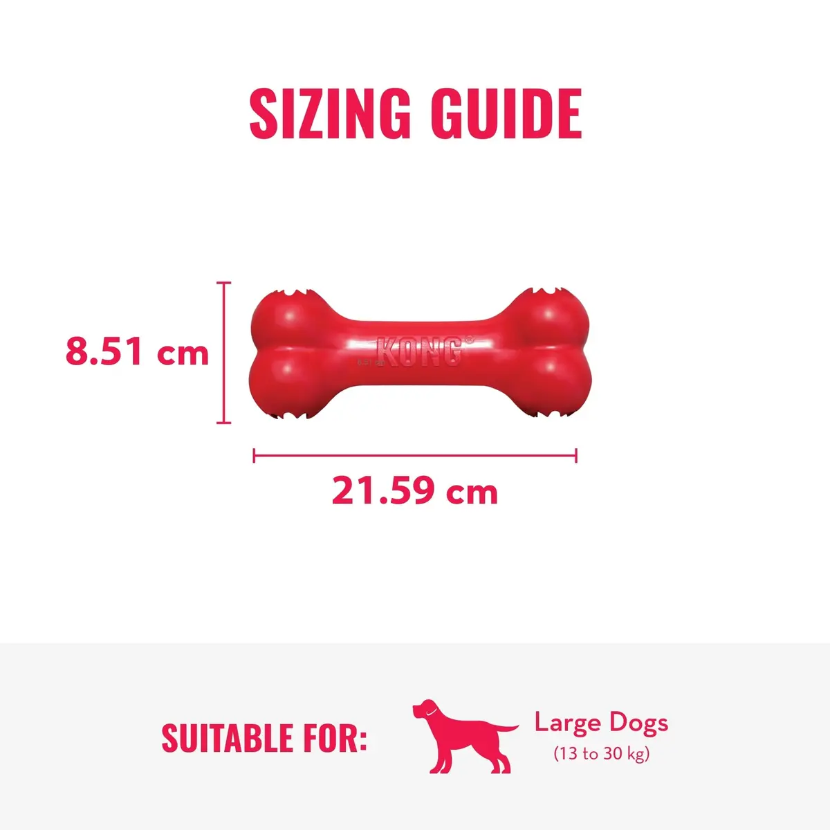 KONG Goodie Bone Natural Rubber Treat-Dispensing Dog Toy Medium | Durable Chew Toy for Dogs - view 3