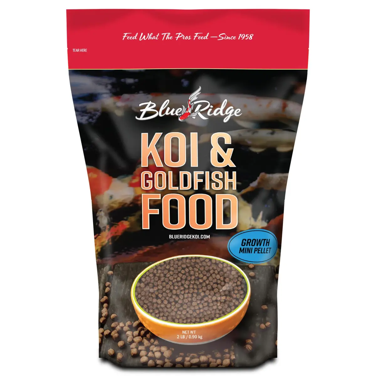 Blue Ridge Koi Fish Food 2lb - Mini Growth Formula Floating Pellets | Premium Koi & Goldfish Food for Ponds - main product image