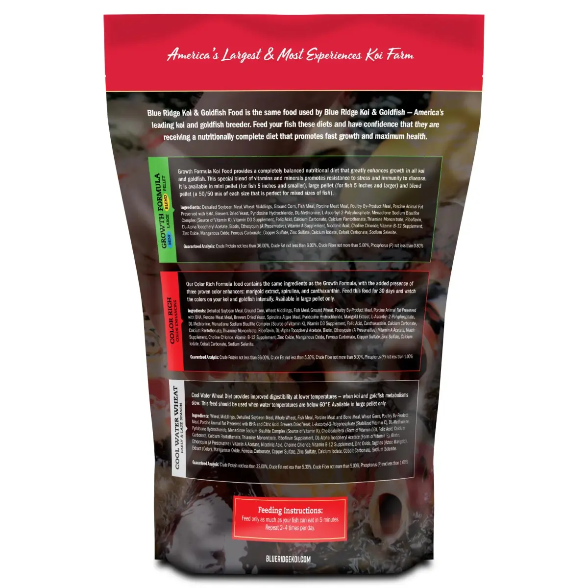 Blue Ridge Koi Fish Food 2lb - Mini Growth Formula Floating Pellets | Premium Koi & Goldfish Food for Ponds - view 2