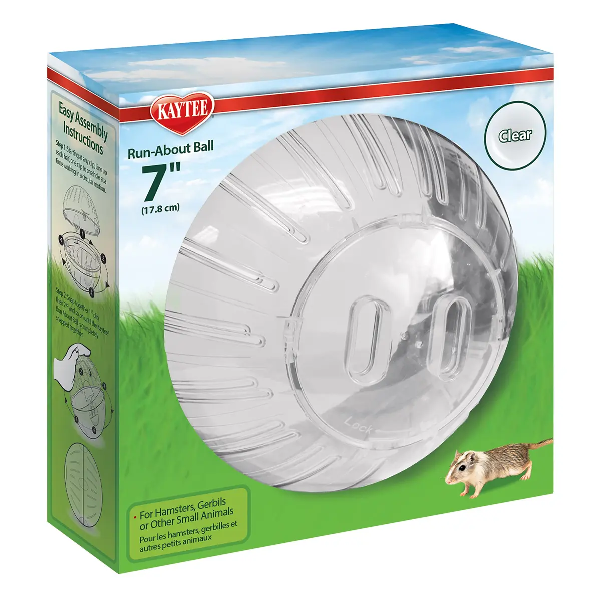 Kaytee 7" Clear Run-About Exercise Ball for Hamster & Gerbil Pets | Safe, Durable Polycarbonate, 7-Inch Diameter, Clear - main product image