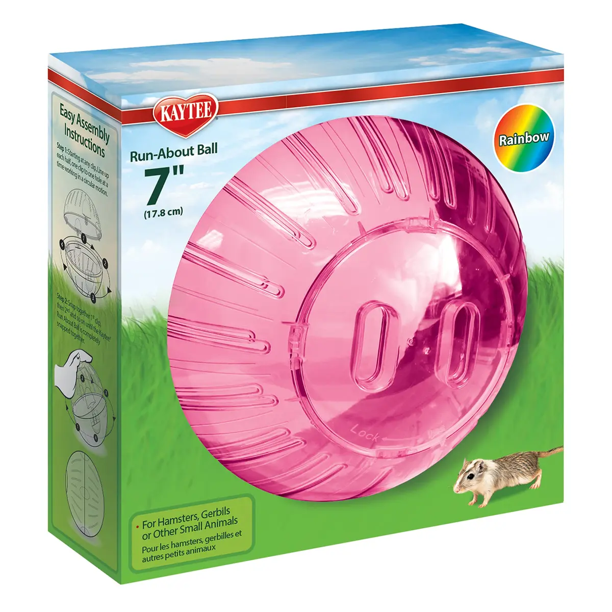 Kaytee 7" Assorted Color Run-About Exercise Ball for Hamster & Gerbil Pets | Encourages Healthy Exercise - view 4