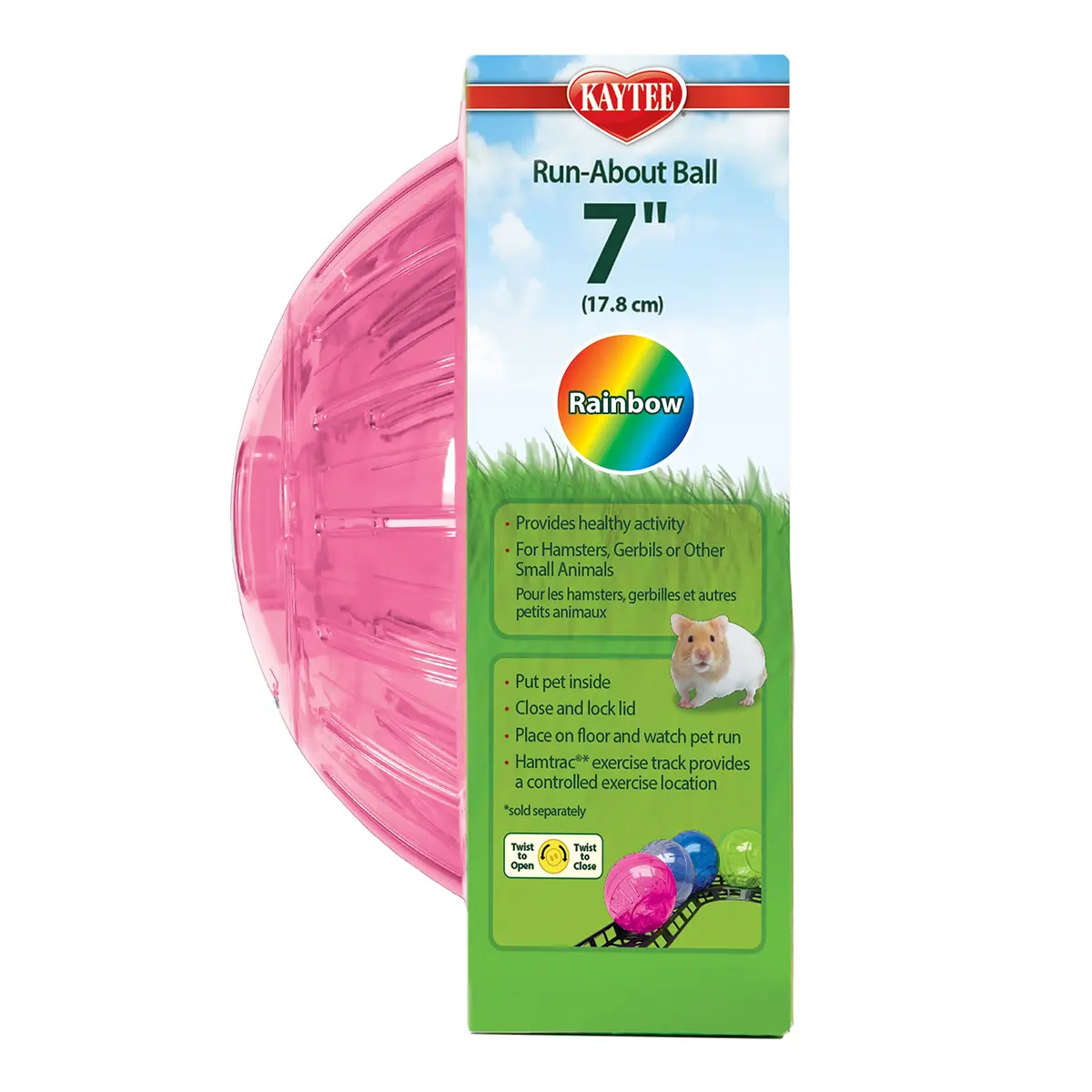 Kaytee 7" Assorted Color Run-About Exercise Ball for Hamster & Gerbil Pets | Encourages Healthy Exercise - view 5