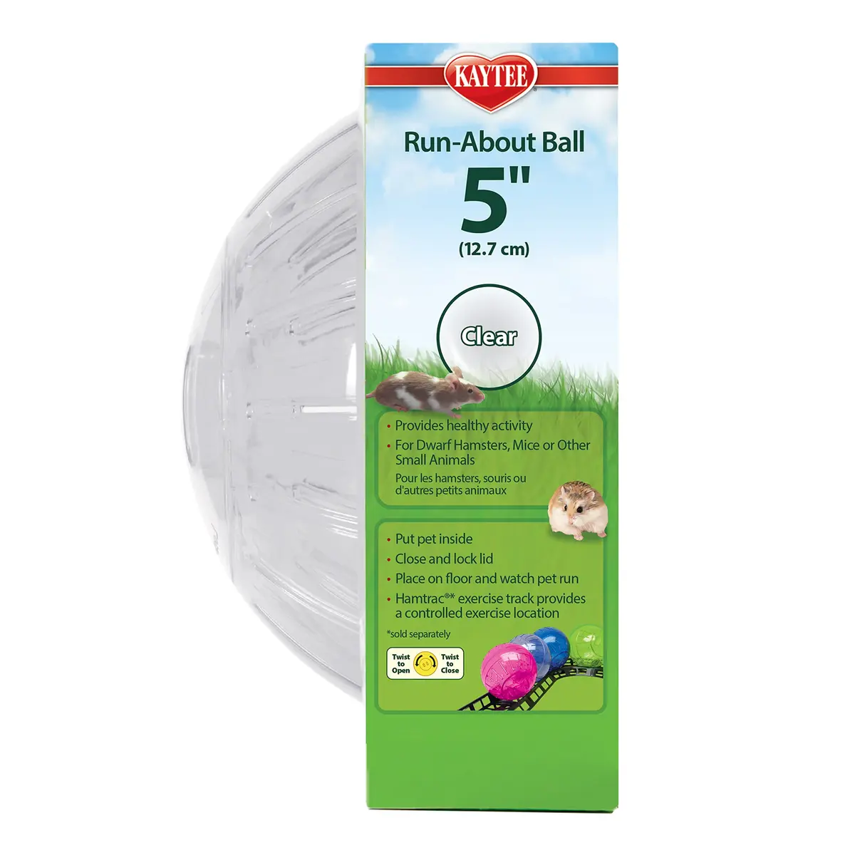 Kaytee 5" Clear Hamster & Gerbil Exercise Ball | Safe, Interactive Play for Small Animals - view 3