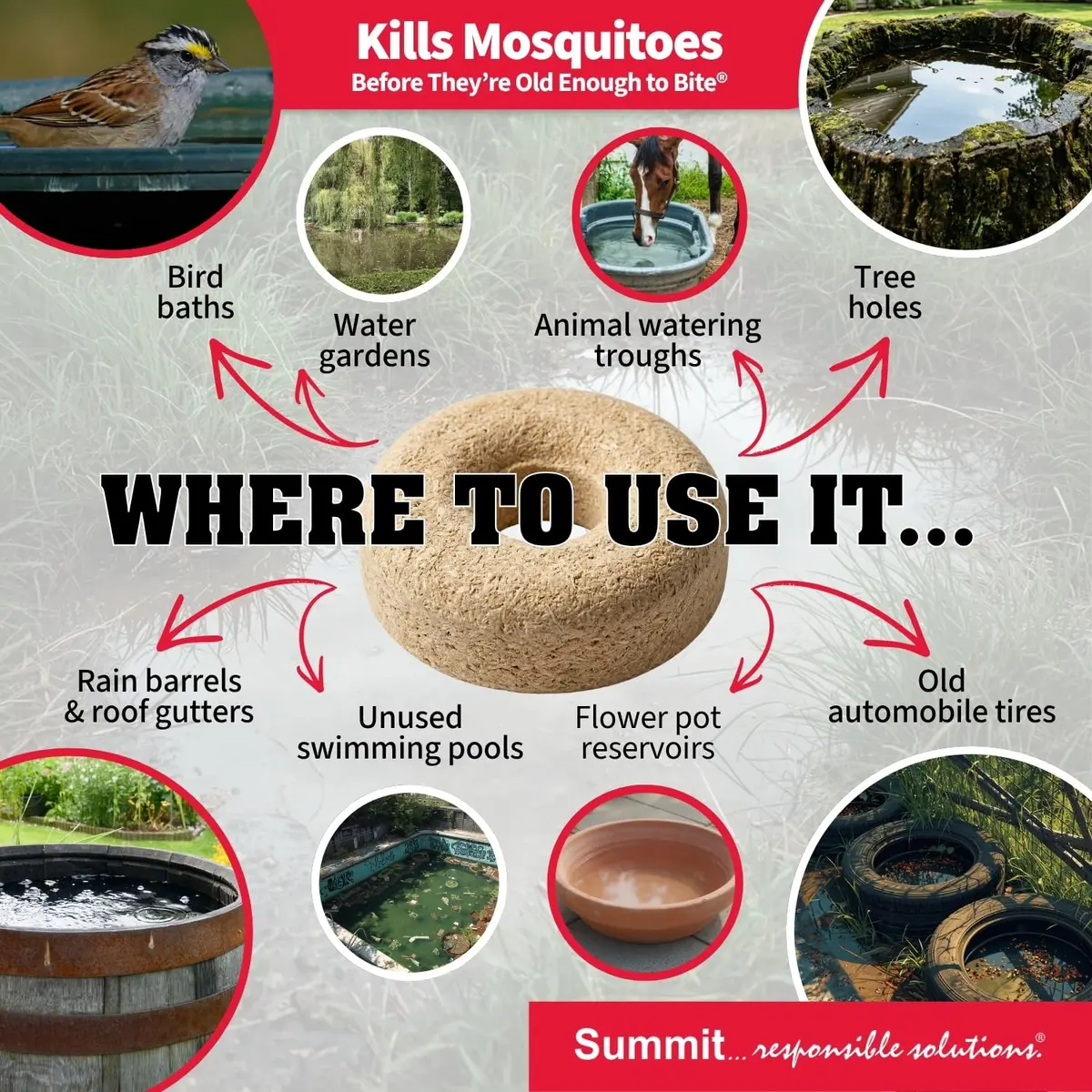 Summit Pond Mosquito Dunks 2 Pack | Natural Larvicide for Standing Water - view 6