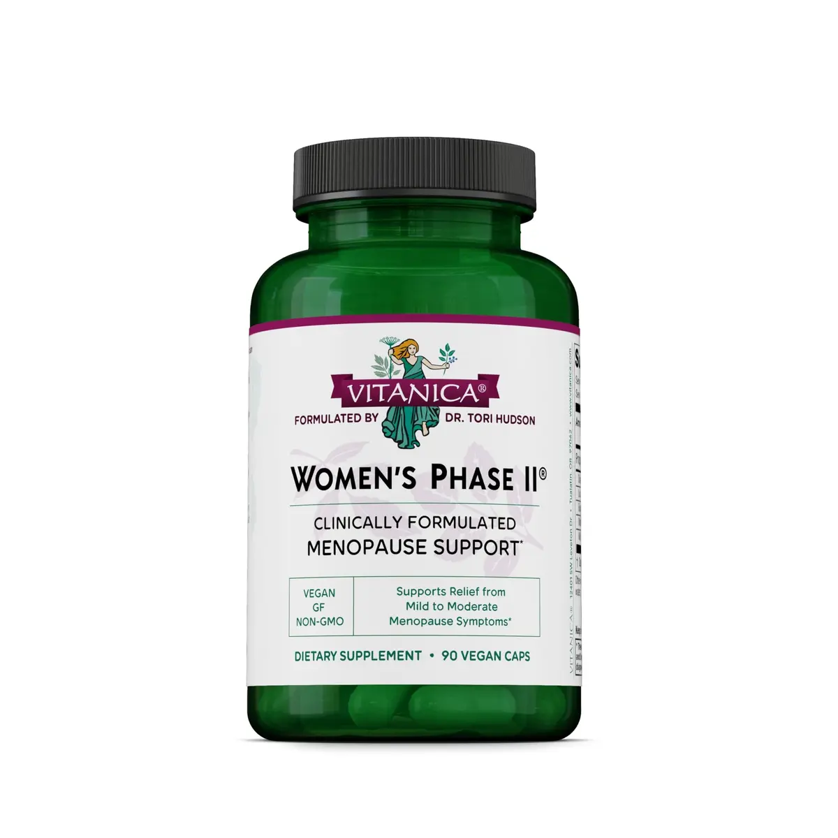 Vitanica Women's Phase II Menopause Support, Vegan, 90 Capsules | Natural Hormone Balance Support - main product image