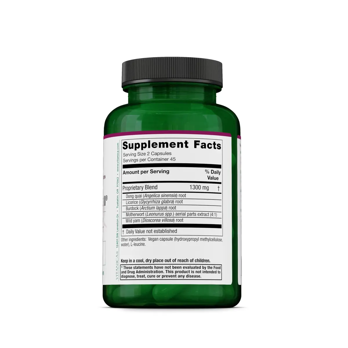 Vitanica Women's Phase II Menopause Support, Vegan, 90 Capsules | Natural Hormone Balance Support - view 2