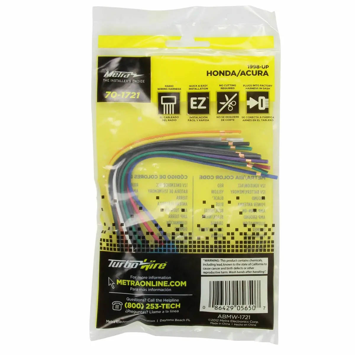 Metra 70-1721 Wiring Harness for Select 1998-2013 Acura/Suzuki/Honda Vehicles | Easy Radio Installation - view 3