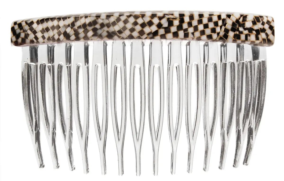 France Luxe Basic Side Comb, Opera Silver, 4.9cm x 7.3cm | Handcrafted in France Styling Solution - main product image