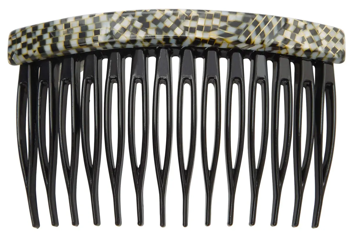 France Luxe Basic Side Comb, Opera Silver, 4.9cm x 7.3cm | Handcrafted in France Styling Solution - view 2