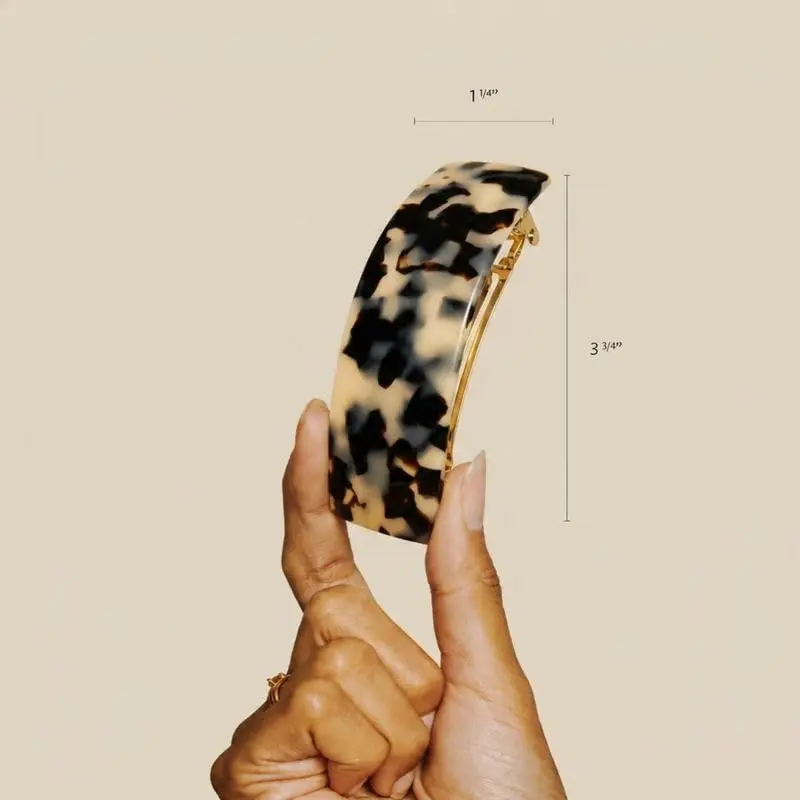 France Luxe Large Ivory Tortoiseshell Barrette for Thick Hair | French Handcrafted Luxury - view 6