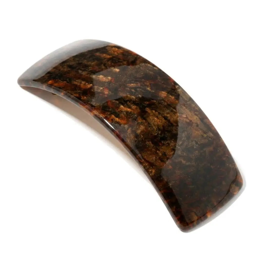 France Luxe Large Brown Hair Barrette 3.75" | Thick Hair, French Craftsmanship - main product image