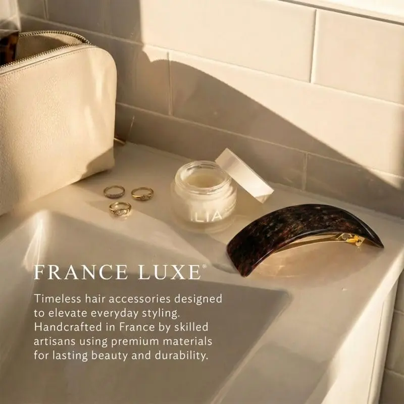 France Luxe Large Brown Hair Barrette 3.75" | Thick Hair, French Craftsmanship - view 10