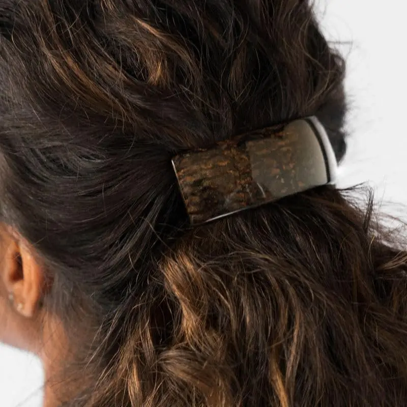 France Luxe Large Brown Hair Barrette 3.75" | Thick Hair, French Craftsmanship - view 13