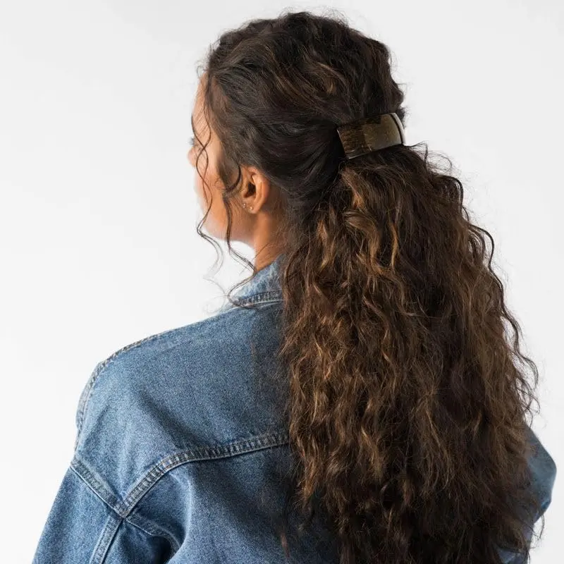 France Luxe Large Brown Hair Barrette 3.75" | Thick Hair, French Craftsmanship - view 2