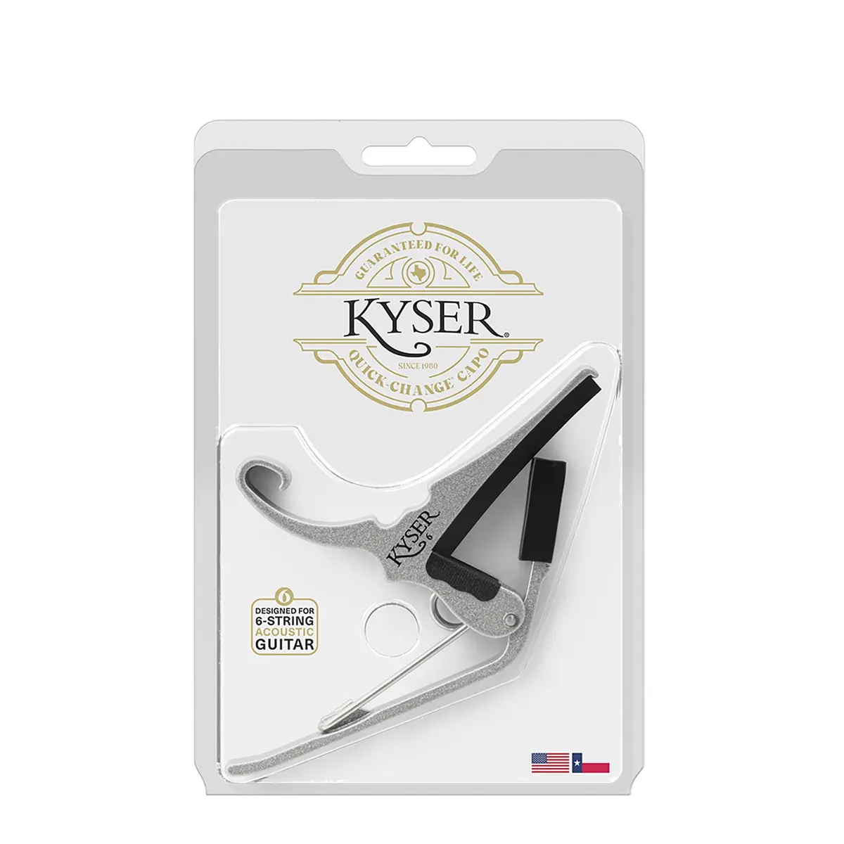 Kyser Quick-Change KG6SA Guitar Capo for 6-String Acoustic Guitars, Silver | Professional Quality Aluminum - view 5