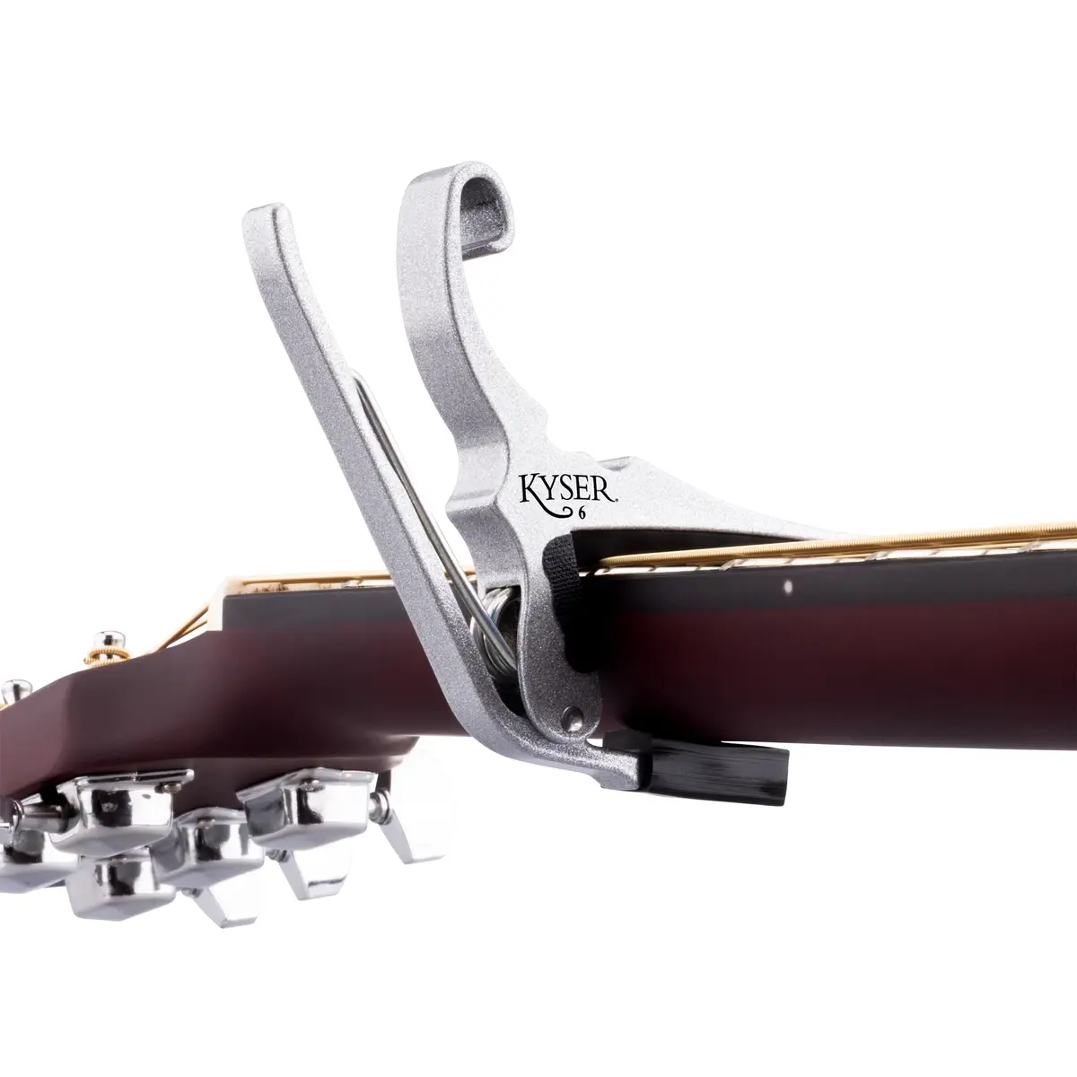 Kyser Quick-Change KG6SA Guitar Capo for 6-String Acoustic Guitars, Silver | Professional Quality Aluminum - view 3