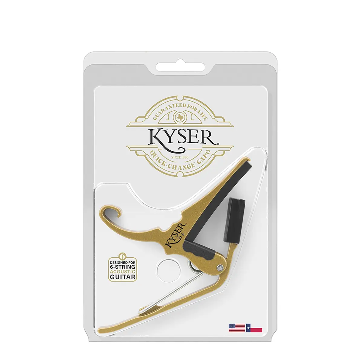 Kyser Quick-Change Guitar Capo for 6-string Acoustic Guitars, Gold, KG6GA | Professional Quality Aluminum with Steel Spring - view 5
