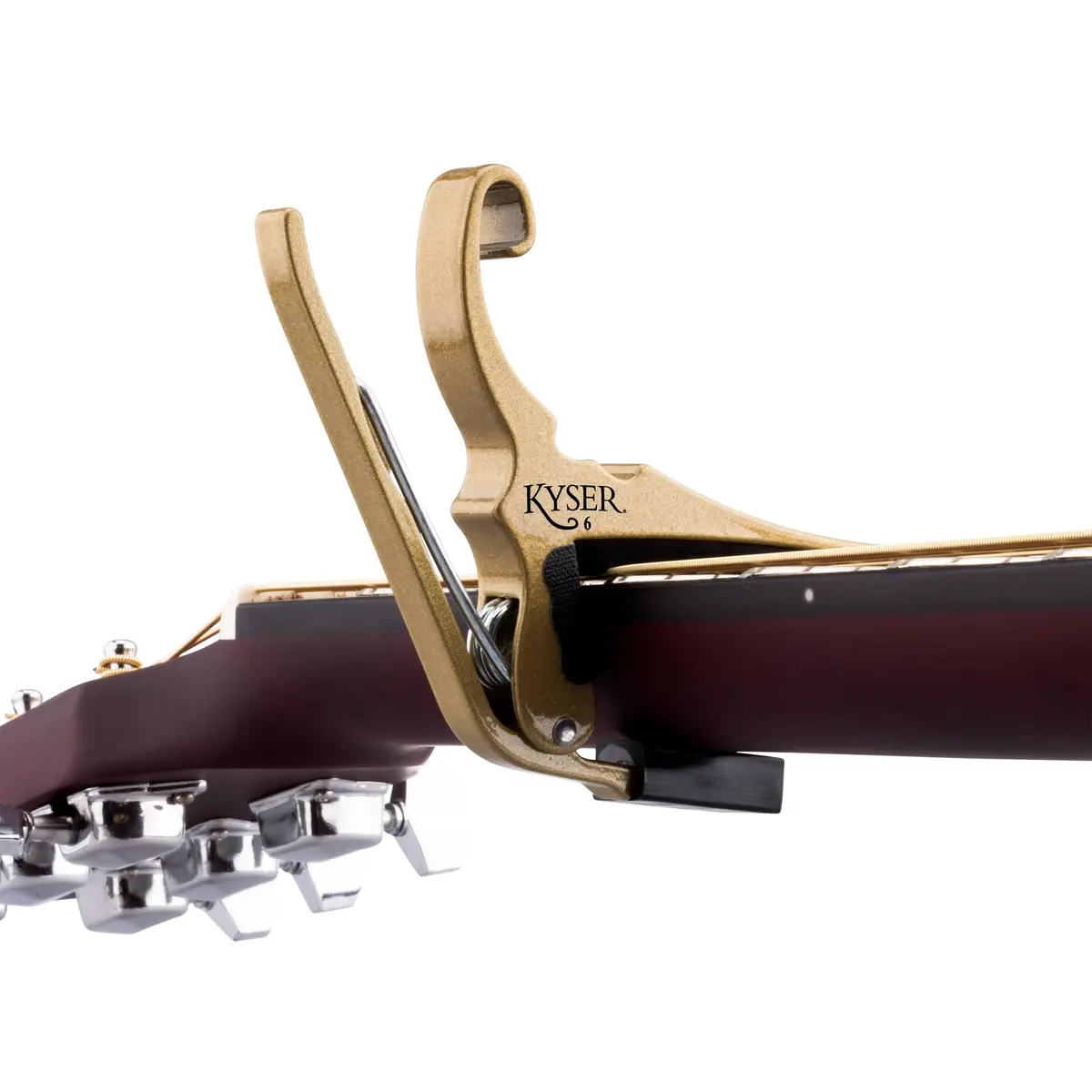 Kyser Quick-Change Guitar Capo for 6-string Acoustic Guitars, Gold, KG6GA | Professional Quality Aluminum with Steel Spring - view 3
