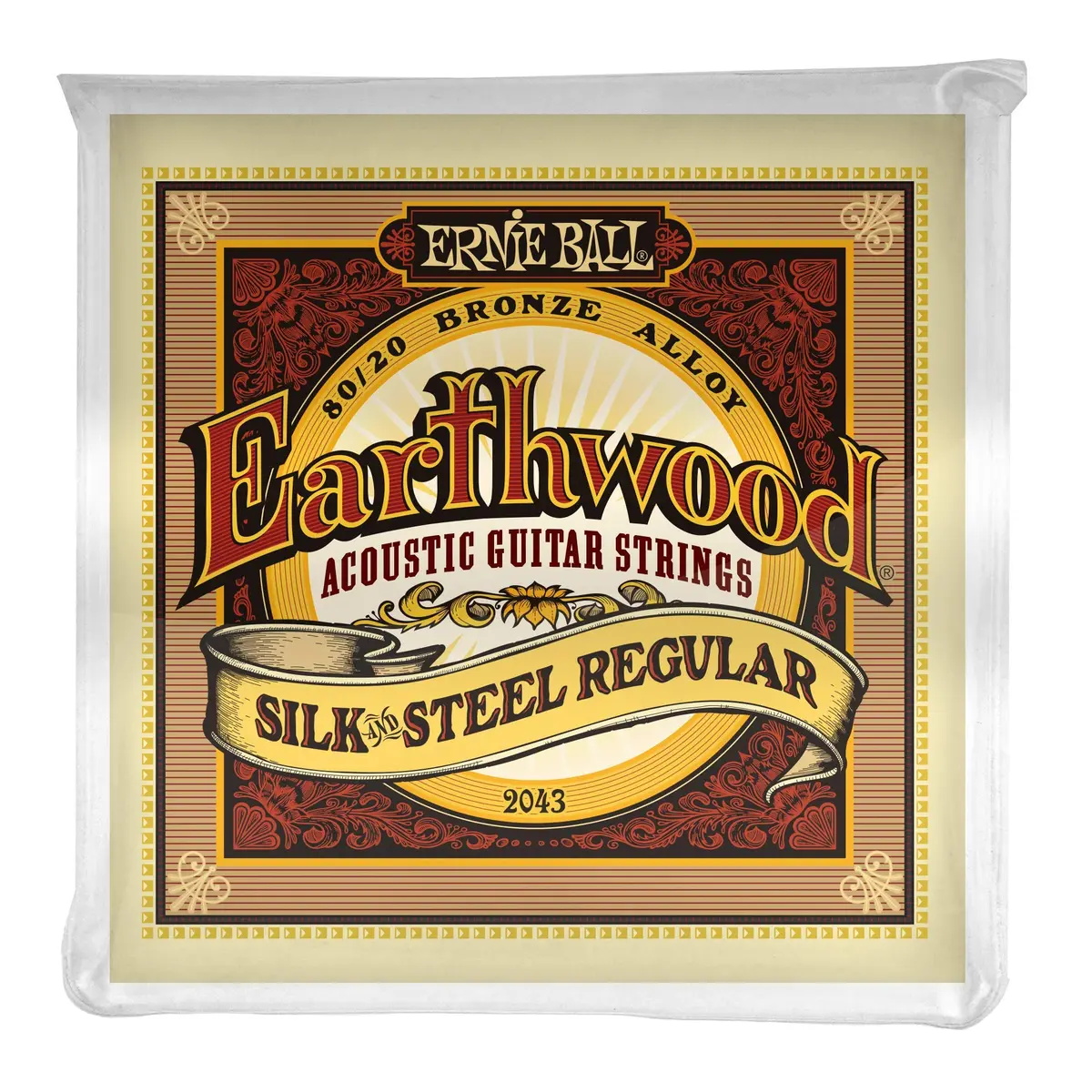 Ernie Ball Earthwood Silk and Steel Acoustic Guitar Strings, 13-56 Gauge | Warm, Mellow Tone with Silk Layer - main product image
